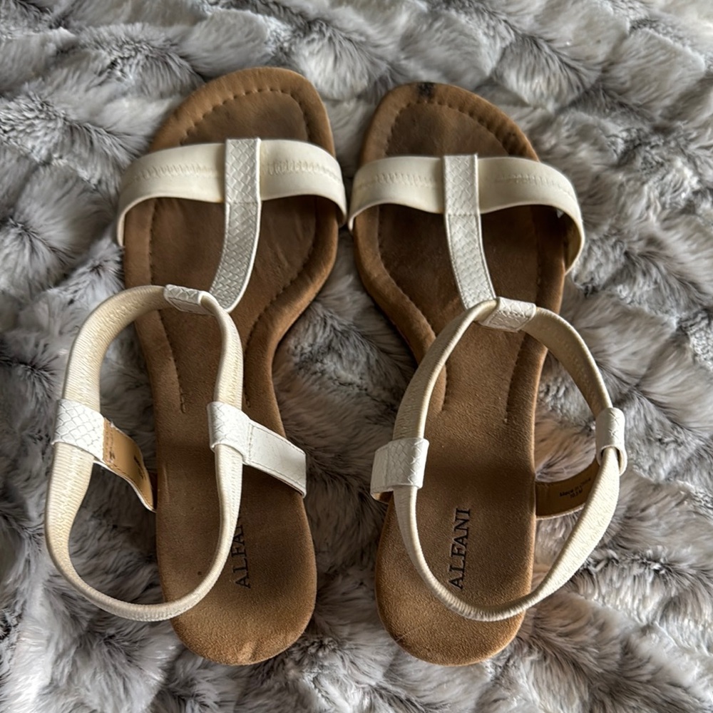 Alfani Cream Sandals T-Bar Design